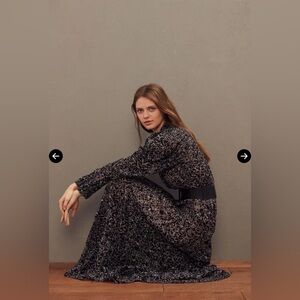 Ba&Sh Alegria Maxi Print Dress Size Small Black